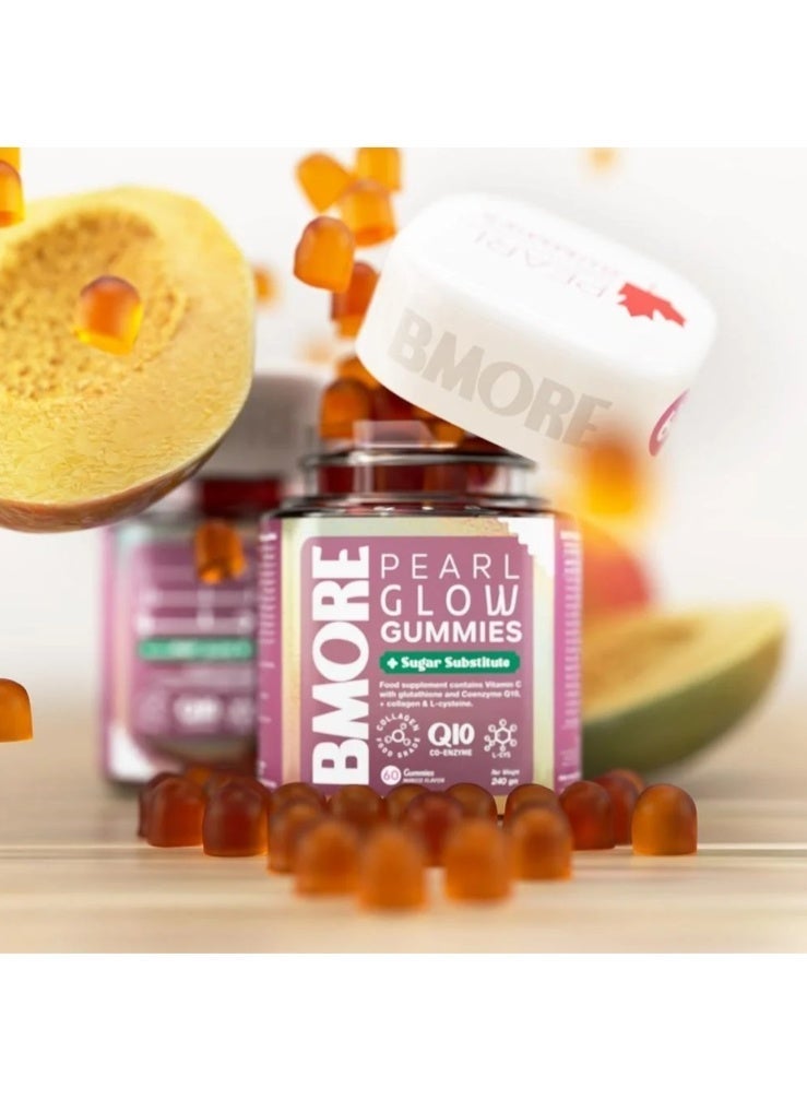 بي مور بيرل جلو فيتامينات لتفتيح ونضارة البشرة بطعم المانجو ٦٠ قطعة حلوى - Image 4